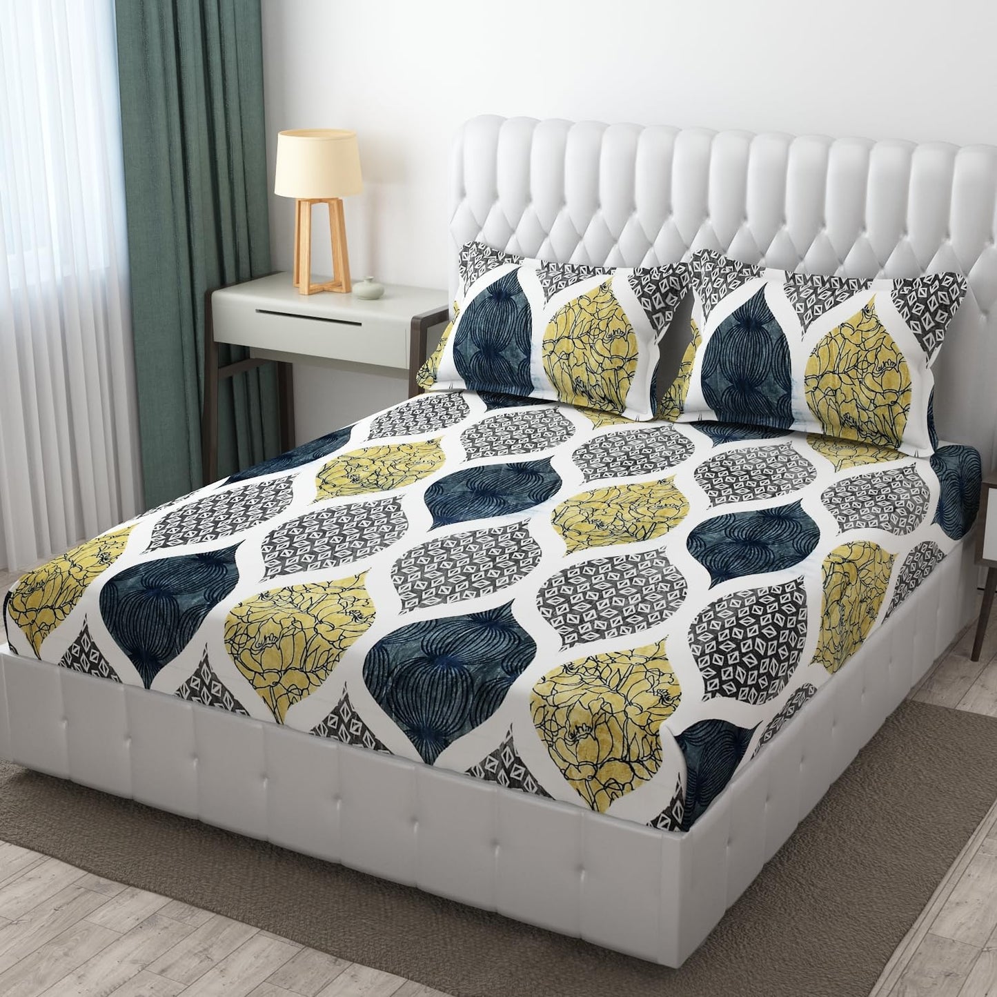 Cozy Queen Velvet Multi colour Winter Fitted Bedsheet - King Size (184x199x20cm)