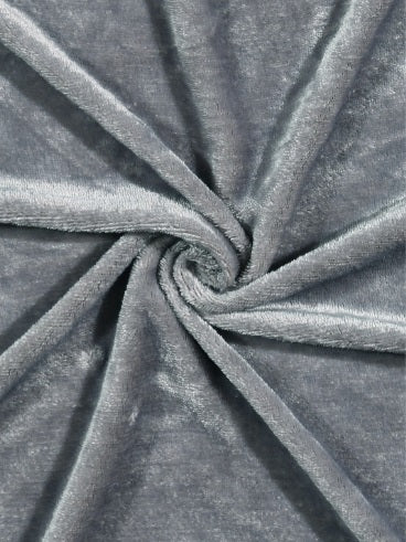 Cozy Queen Silver Grey Velvet Solid Winter Fitted Bedsheet - King Size (184x199x20cm)