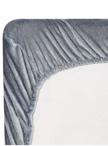 Cozy Queen Silver Grey Velvet Solid Winter Fitted Bedsheet - King Size (184x199x20cm)